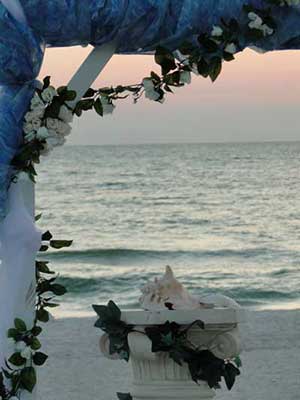 Beach wedding on Anna Maria Island at White Sands Beach Resort