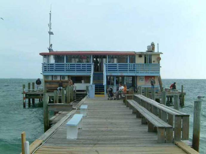 rod and reel pier outside entrance