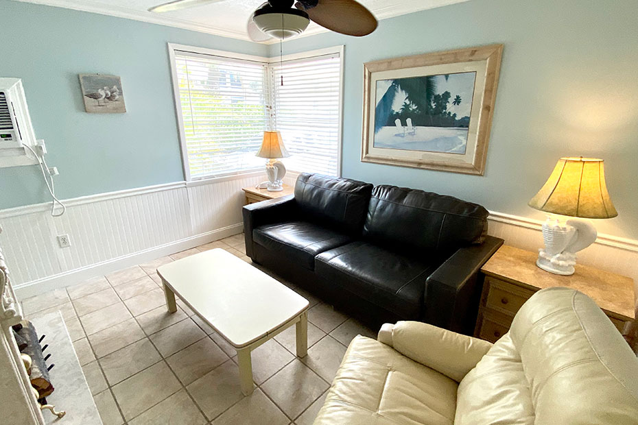 Living room at Apartments 22 and 23 - Beachside Cottages at Tropical Breeze Club