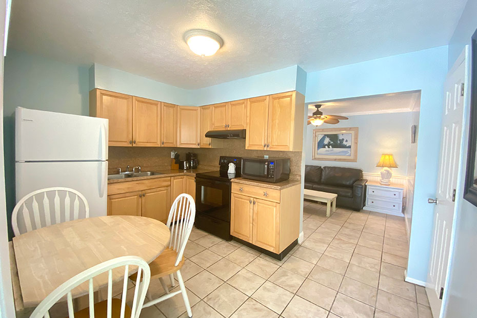 Kitchen at Apartments 22 and 23 - Beachside Cottages at Tropical Breeze Club